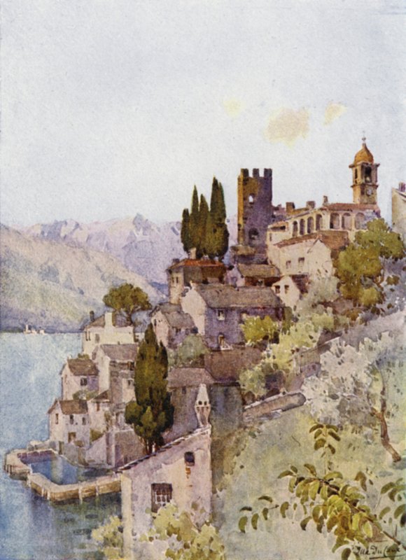 Corenno, jezero Como (barva litho) od Ella Du Cane