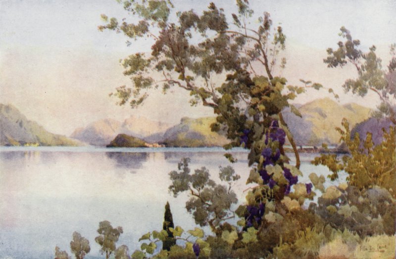 Večer, jezero Como (barva litho) od Ella Du Cane