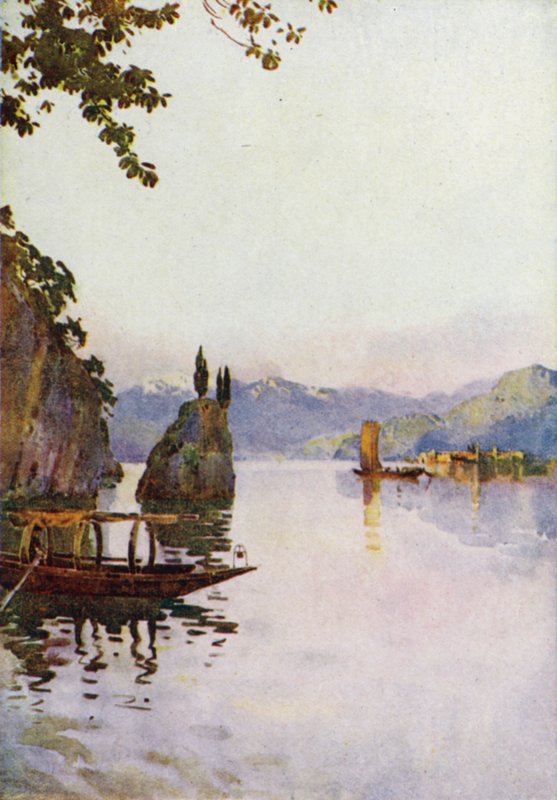 Bod Bellagio, jezero Como (barva litho) od Ella Du Cane