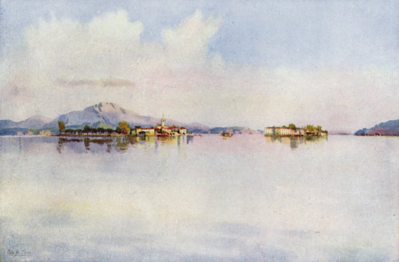 Isola Bella a Isola Pescatori, jezero Maggiore (barevné lito) od Ella Du Cane