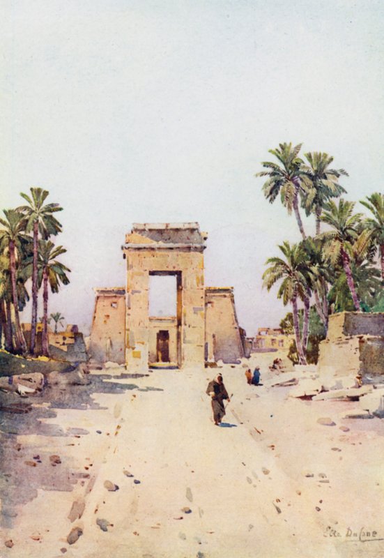Brána Euergetes, Karnak (barevné lito) od Ella Du Cane