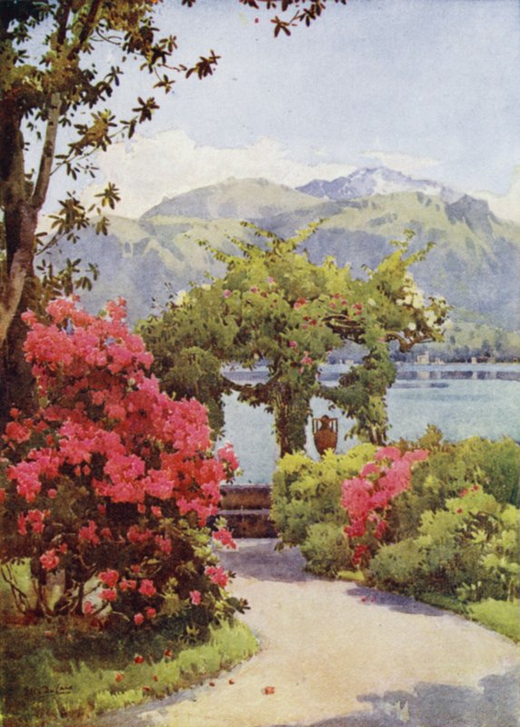 Villa Carlotta, jezero Como (barva litho) od Ella Du Cane
