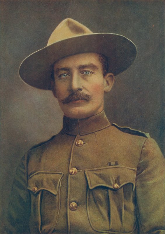 Plukovník Robert S. S. Baden-Powell, obránce Mafekingu. V uniformě polní služby jako plukovník nepravidelného koně od Elliott and Fry Photography Studio