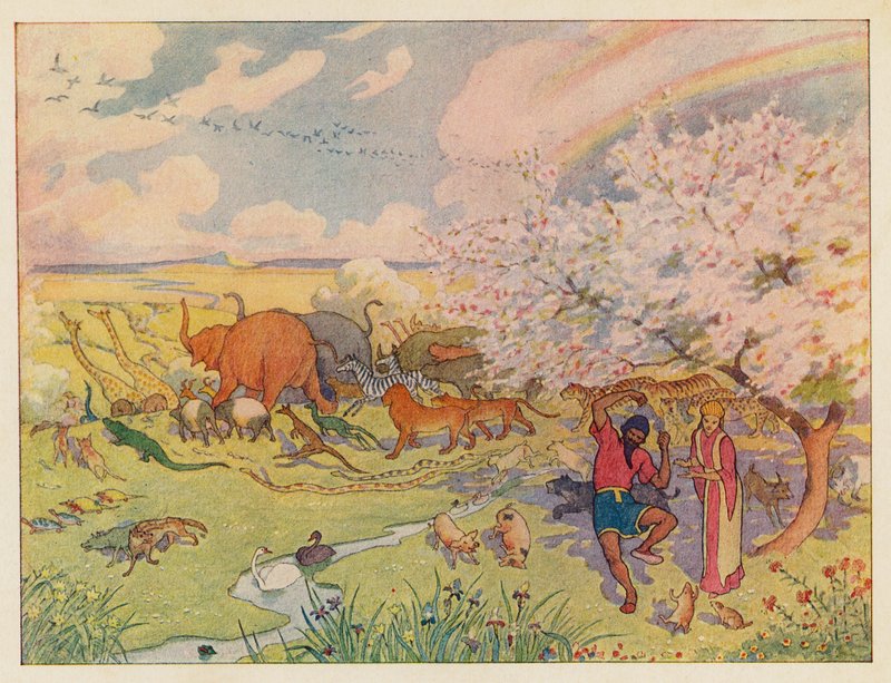 Noemova archa: Duha (barevná litografie) od Elmer Boyd Smith