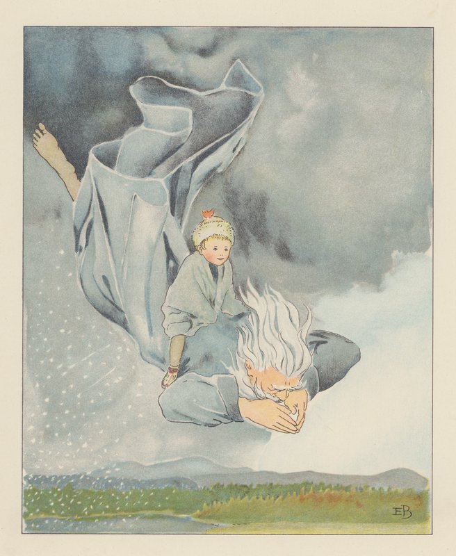 Ilustrace pro Blondchen in Bluten (barevná litografie) od Elsa Beskow