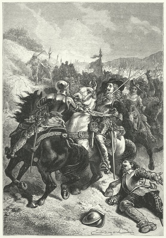 Král Karel I. v bitvě u Naseby od Emile Antoine (after) Bayard