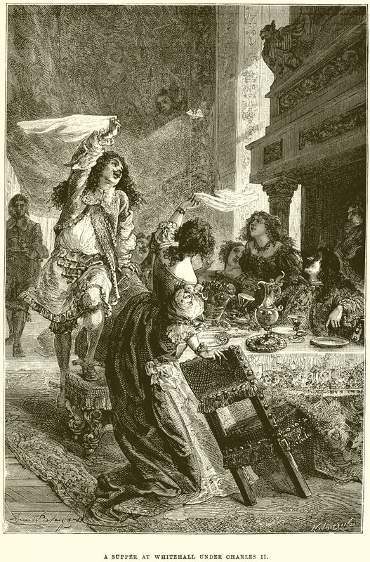 Večeře ve Whitehallu za Karla II od Emile Antoine Bayard