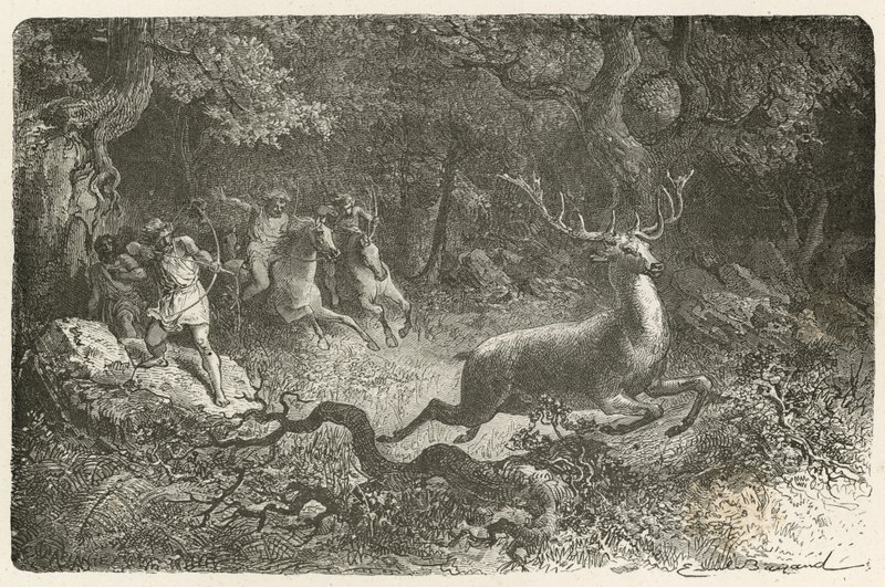 Lov v době bronzové od Emile Antoine Bayard