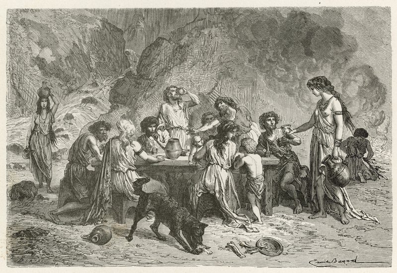 Jídlo v době bronzové od Emile Antoine Bayard