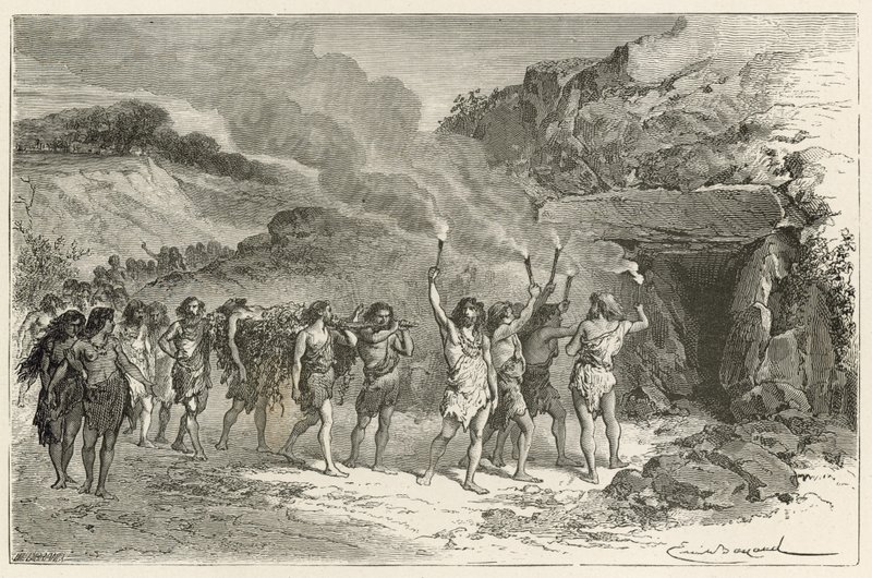 Pohřební obřad v době sobů od Emile Antoine Bayard