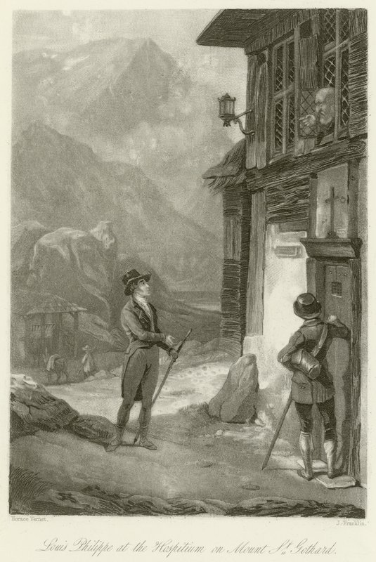 Louis Philippe v hospiciu na hoře svatého Gotharda od Emile Jean Horace Vernet
