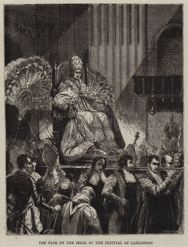 Papež na Sedia na festivalu Candlemas od Emile Theodore Therond