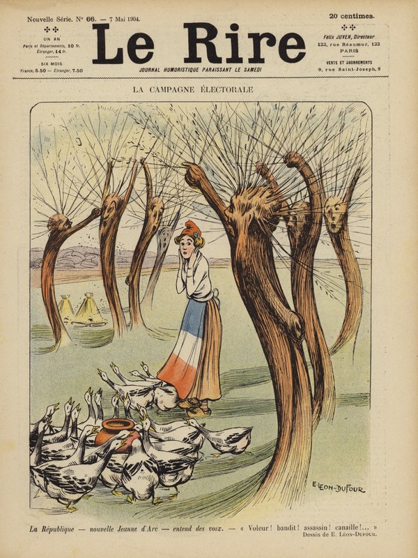 Volební kampaň. Ilustrace pro Le Rire od Emilien Leon Jean Dufour