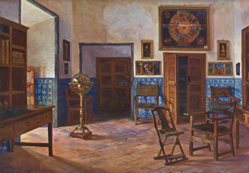 Elscorial: dům Felipeho II. (barevná litografie) od Emilio Poy Dalmau