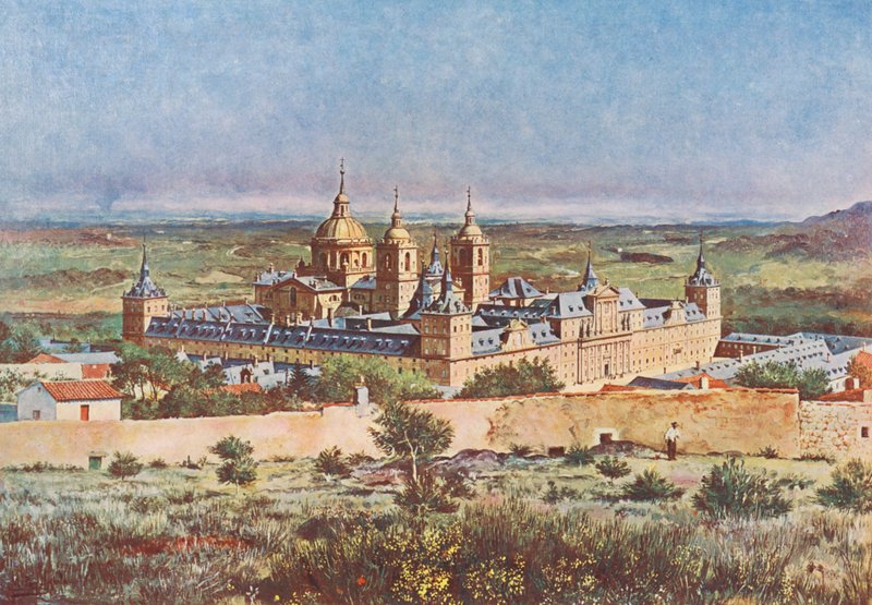 El Elscorial: (barevná litografie) od Emilio Poy Dalmau