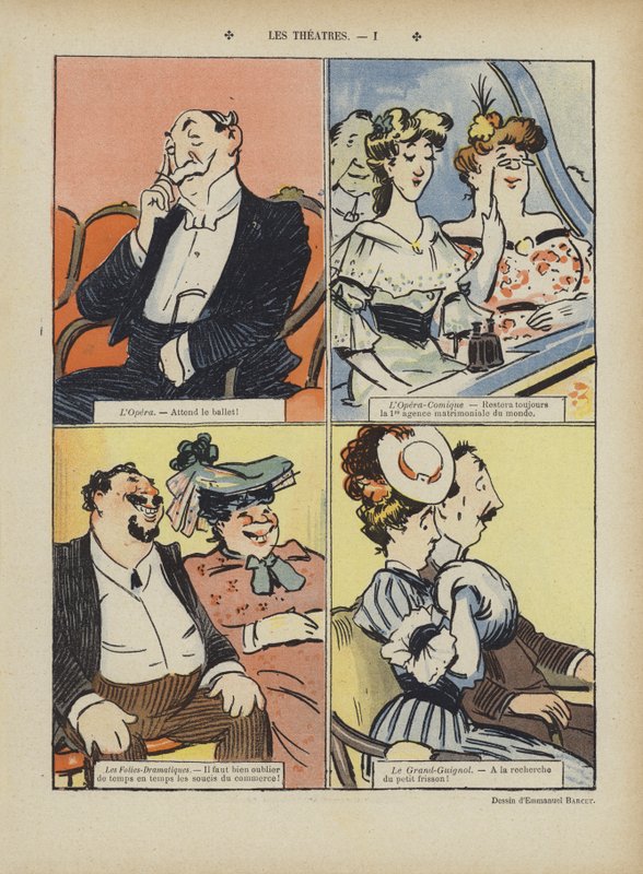 Divadla. Ilustrace pro Le Rire od Emmanuel Barcet
