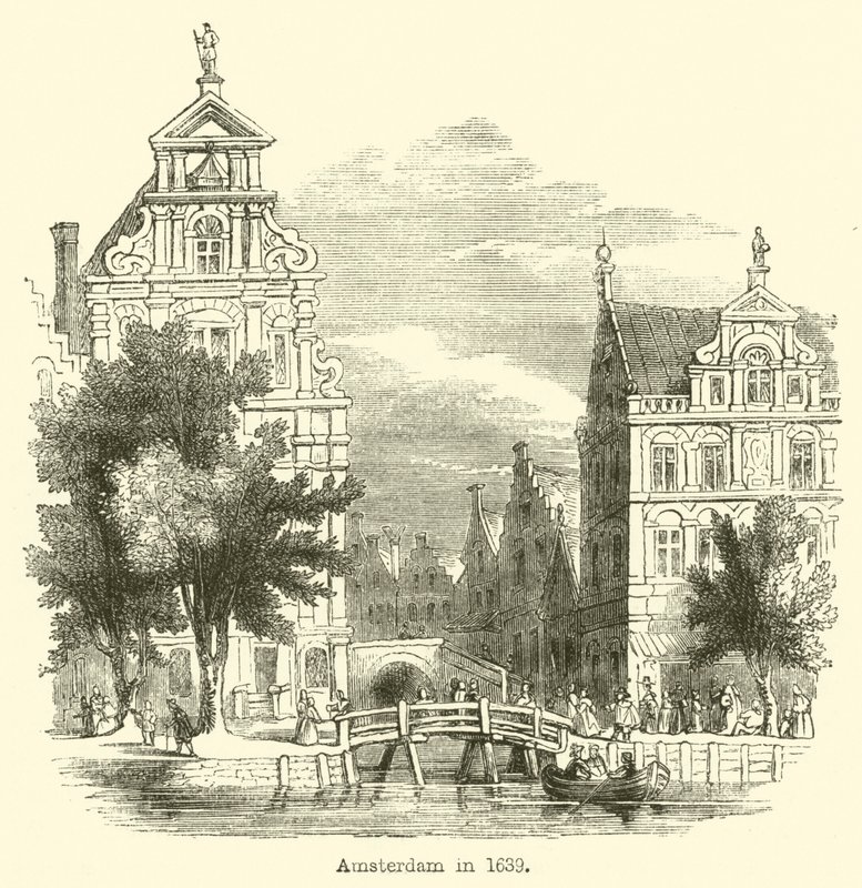 Amsterdam v roce 1639 od English School