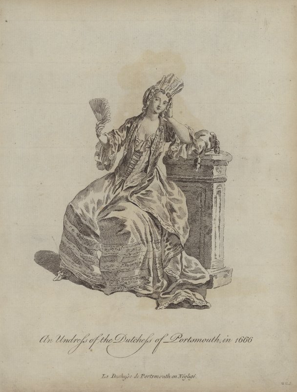 Svlékání vévodkyně z Portsmouthu v roce 1666 od English School