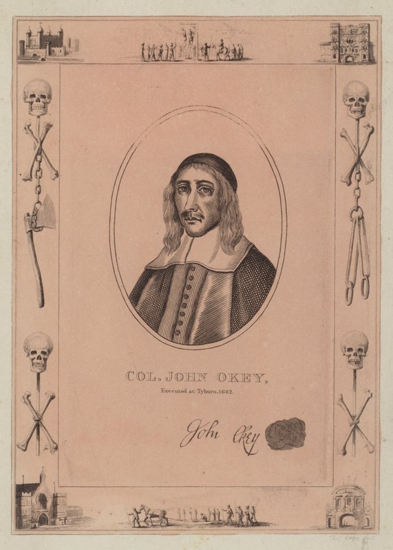 Plukovník John Okey, popraven v Tyburn, 1662 od English School