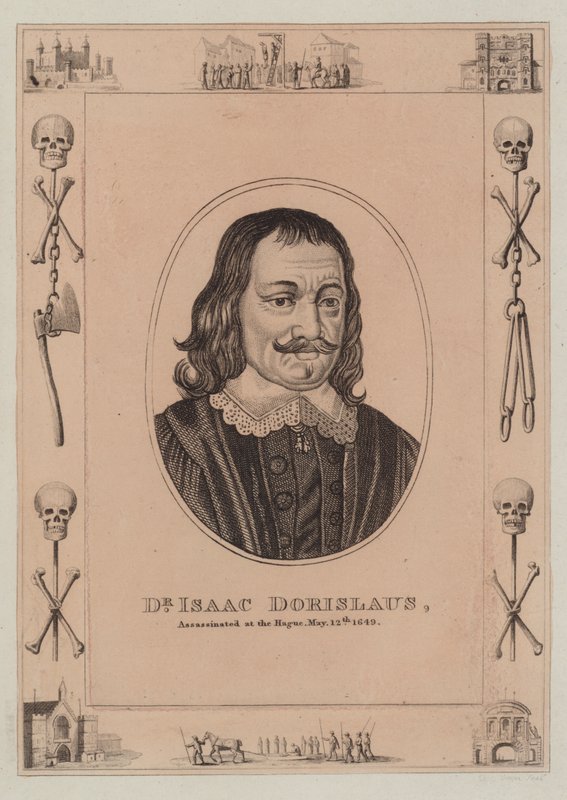 Dr Isaac Dorislaus, zavražděn v Haagu, 12. května 1649 od English School