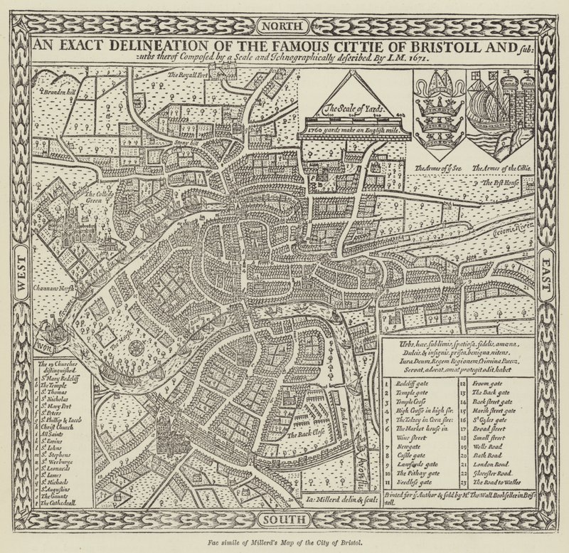 Faksimile Millerds Mapa města Bristolu od English School