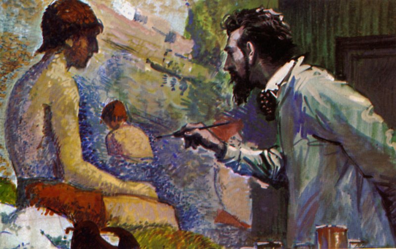 George Seurat obraz Koupání od English School
