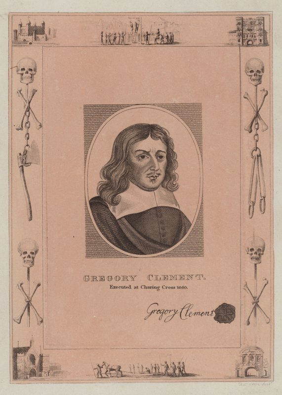 Gregory Clement, popravený u Charing Cross 1660 od English School