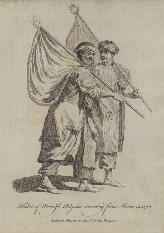 Zvyk maurských poutníků vracejících se z Mekky v roce 1586 od English School
