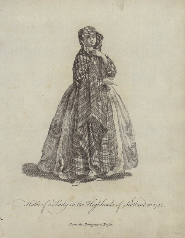 Habit of a Lady in Highlands of Scotland v roce 1745 od English School