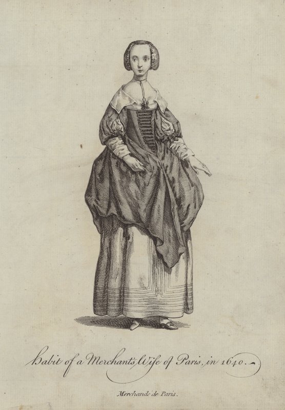 Zvyk obchodní manželky z Paříže v roce 1640 od English School