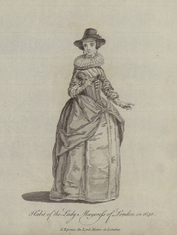 Zvyk lady Mayoress z Londýna v roce 1640 od English School
