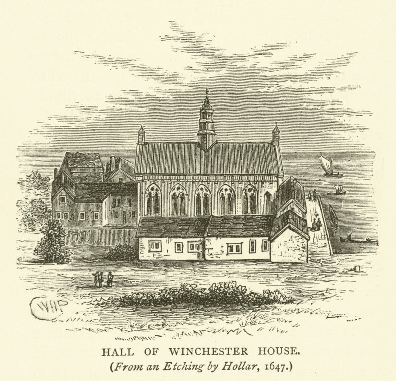 Hall of Winchester House, z leptu od Hollara, 1647 od English School