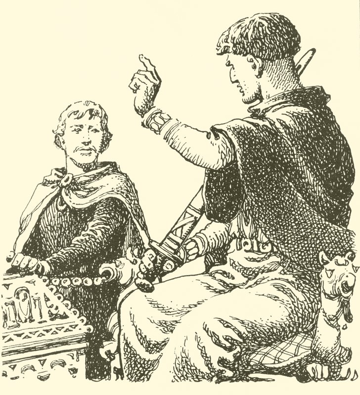 Harold, jako vězeň Williama Duke of Normandie, byl nucen složit slavnostní slib, že bude Williamsovým vazalem od English School