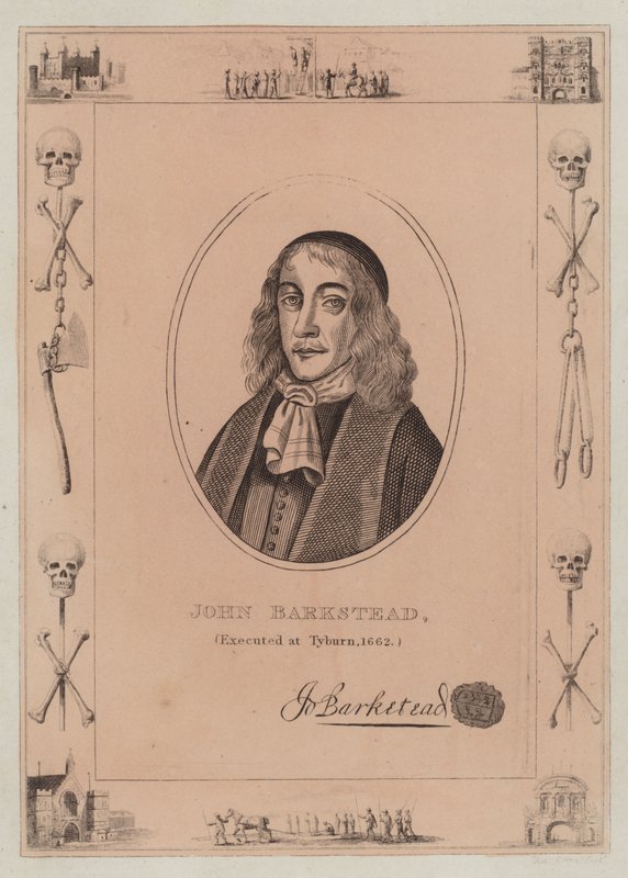John Barkstead, popraven v Tyburn, 1662 od English School