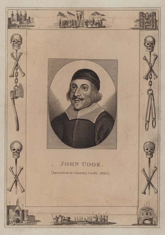 John Cook, popraven v Charing Cross, 1660 od English School