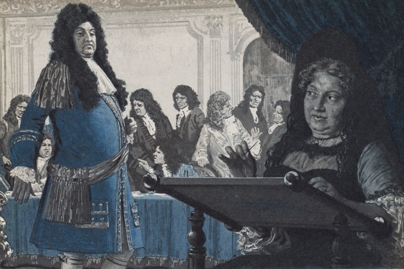 Král Ludvík XIV. požádal o radu v politické záležitosti od Madame Solidity od English School