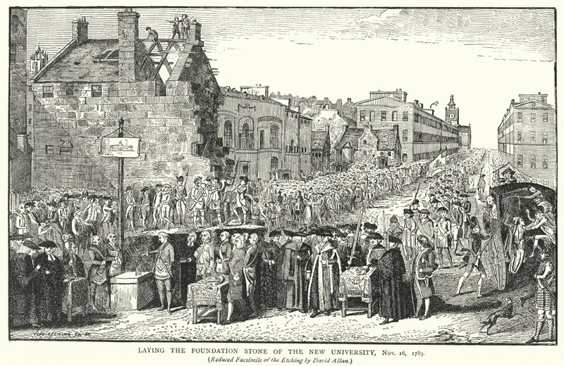 Položení základního kamene Nové univerzity, 16. listopadu 1789 od English School