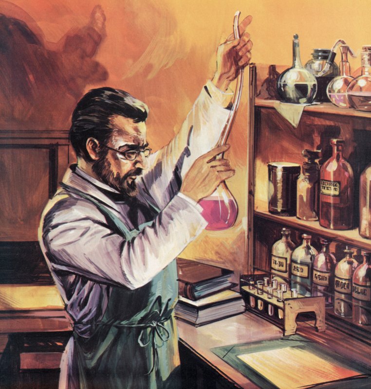 Louis Pasteur ve své laboratoři od English School