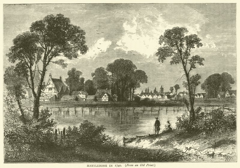 Marylebone v roce 1740, ze starého tisku od English School