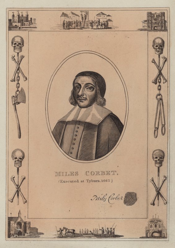 Miles Corbet, popraven v Tyburn, 1662 od English School