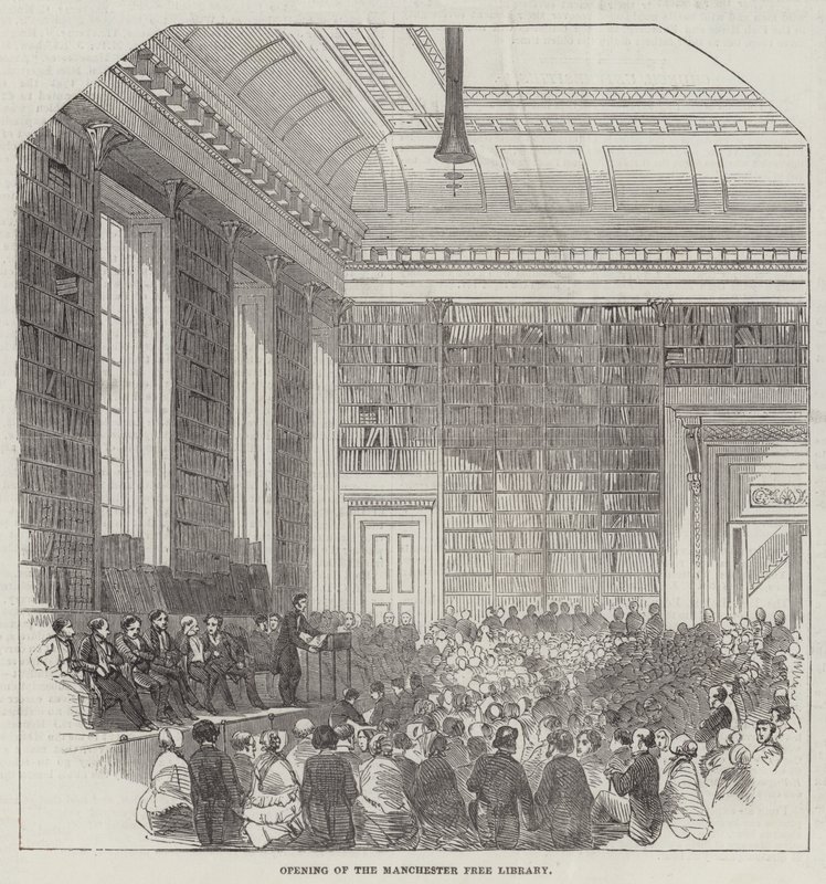 Otevření Manchester Free Library od English School