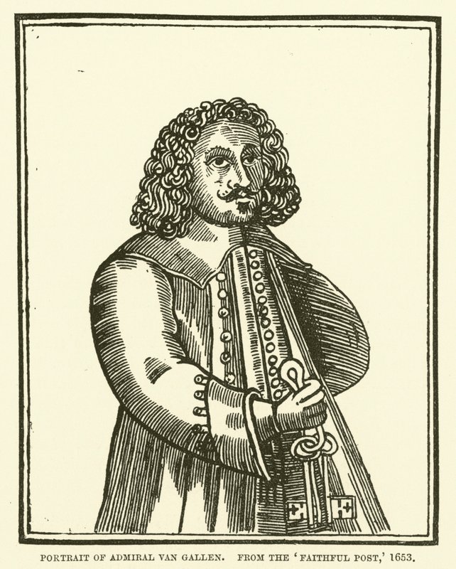 Portrét admirála Van Gallena, z Faithful Post, 1653 od English School