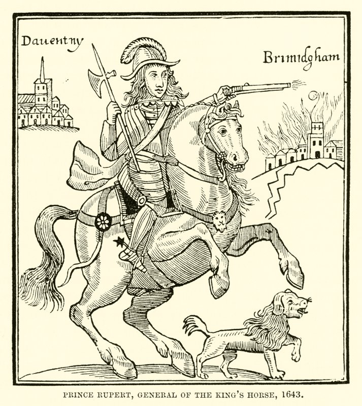 Princ Rupert, generál královského koně, 1643 od English School
