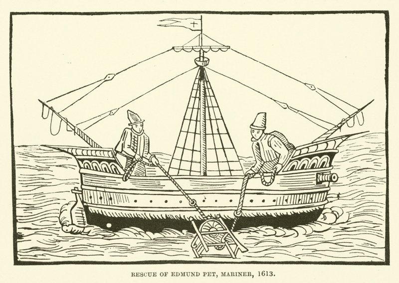 Záchrana Edmunda Peta, námořníka, 1613 od English School