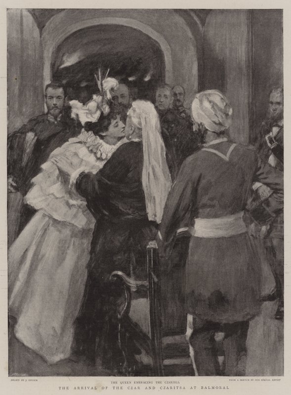 Příjezd cara a carevny do Balmoralu od English School