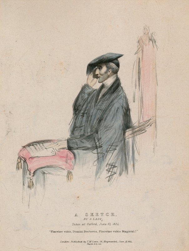 Vévoda z Wellingtonu, skica jedné dámy, pořízená v Oxfordu 13. června 1834 od English School