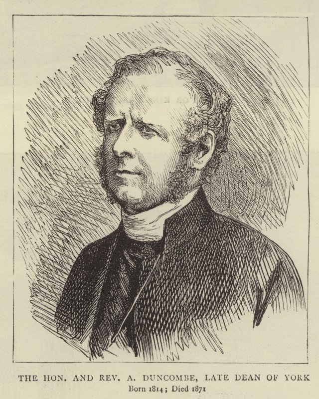 Ctihodný a reverend A Duncombe, zesnulý děkan z Yorku od English School