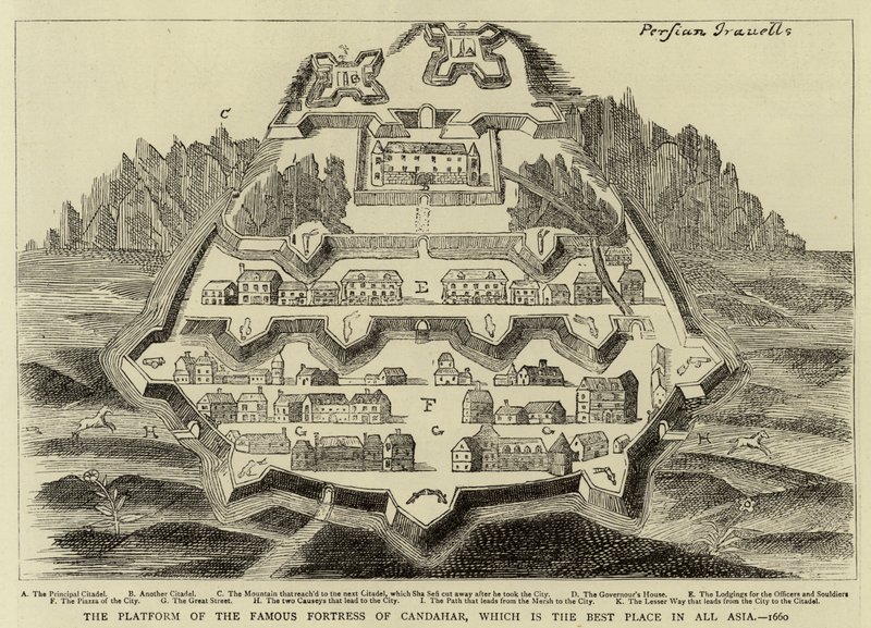 Platforma slavné pevnosti Candahar, která je nejlepším místem v celé Asii, 1660 od English School