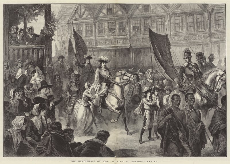 Revoluce roku 1688, William III vstoupil do Exeteru od English School