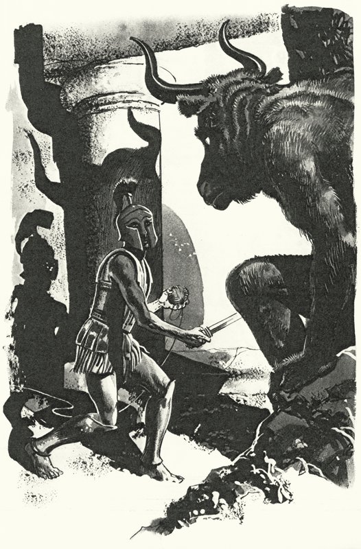 Theseus tváří v tvář Minotaurovi od English School